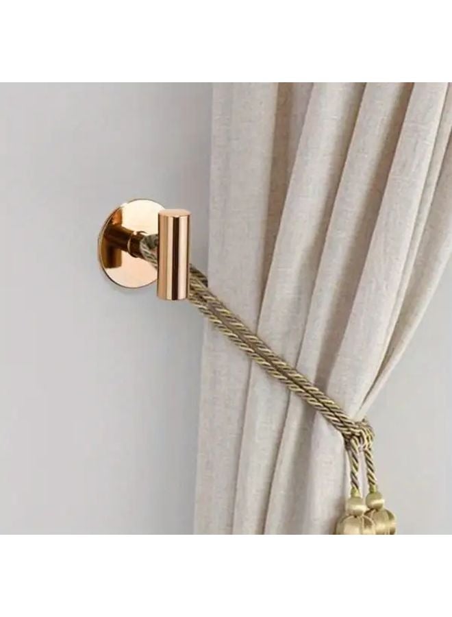 2pcs Black Self Adhesive Curtain Tie Back Hooks Modern Wall Mounted Home Decor - Image 3