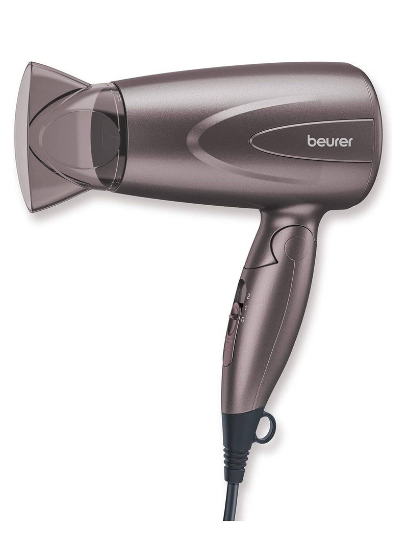 بيورير مجفف شعر بيورير HC 17، مجفف شعر صغير الحجم مع وظيفة قابلة للطي، مستويين للحرارة والنفخ، 1300 واط، حماية من الحرارة الزائدة وقطعة فم احترافية، مجفف شعر قابل للطي أثناء السفر مع حلقة تعليق - Image 5