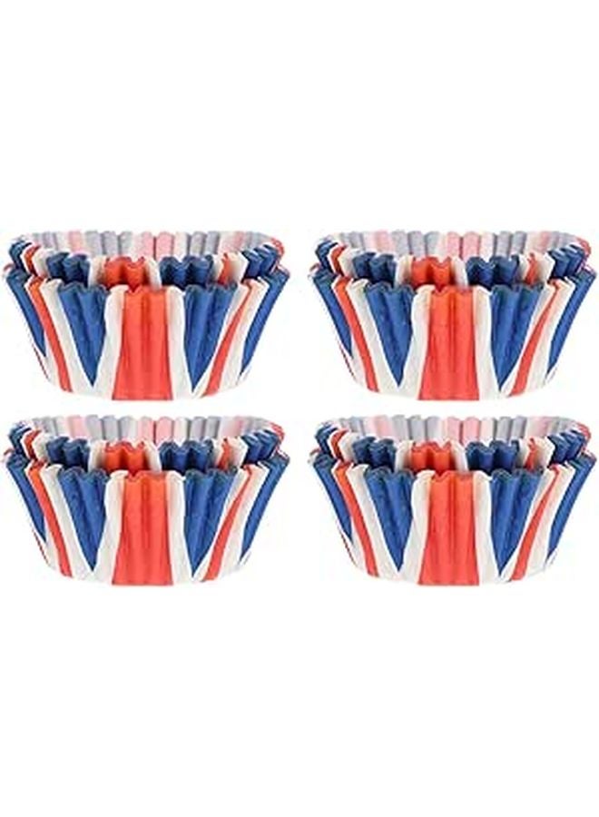 Union Jack أكواب ورقية قابلة للتحلل لحالات الكب كيك 100 قطعة بطانة المافن - Image 1