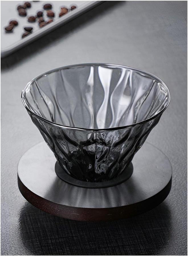 HOMESTAR Pour Over Coffee Maker 500ML Glass Carafe Dripper With Wooden Base Stand Drip Set for Home or Office  - Image 4
