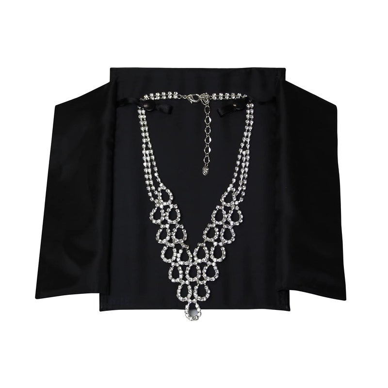 MOOCA Black Leatherette Travel Jewelry Organizer Necklace Storage Carrying Case Jewelry Display Case Necklace Folder - Image 3