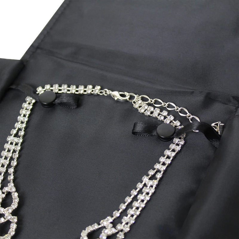 MOOCA Black Leatherette Travel Jewelry Organizer Necklace Storage Carrying Case Jewelry Display Case Necklace Folder - Image 4