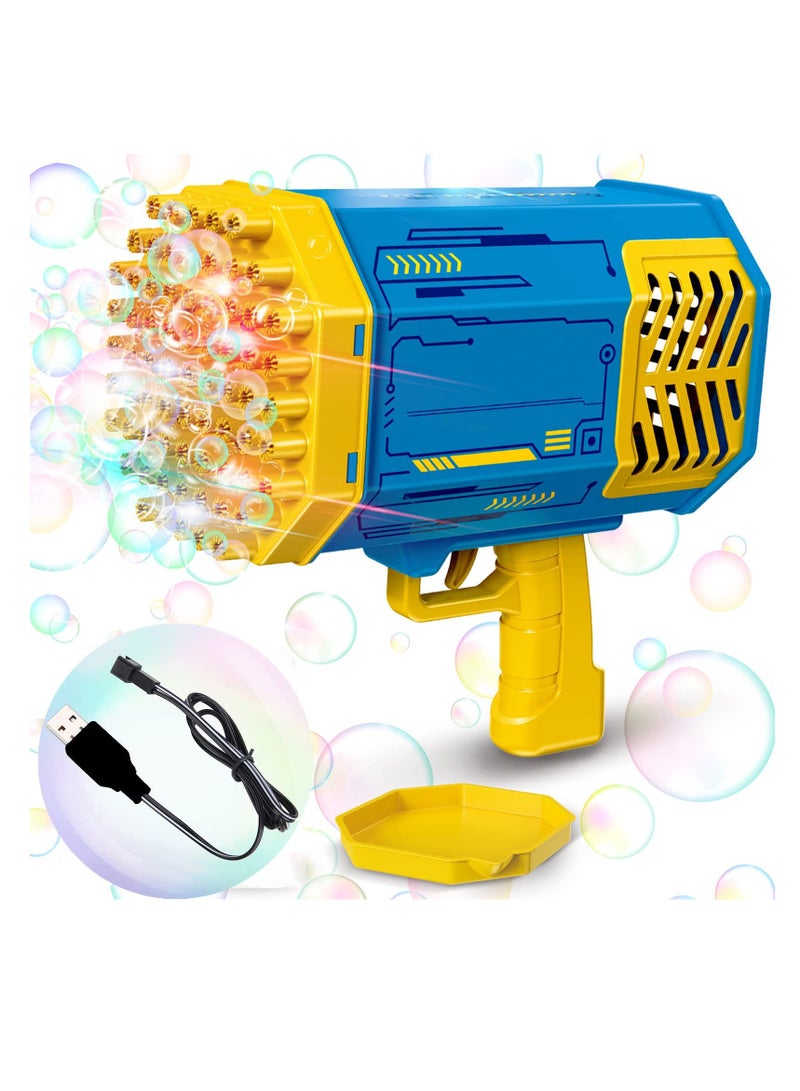 Excefore Bubble Machine 69 Hole Electric Huge Amount Bubble Maker Strong Tightness Bubble Blaster Bazooka Bubble Machine with Colorful Lights for Boys Girls Birthday Summer Outdoor Party Gift - Image 1