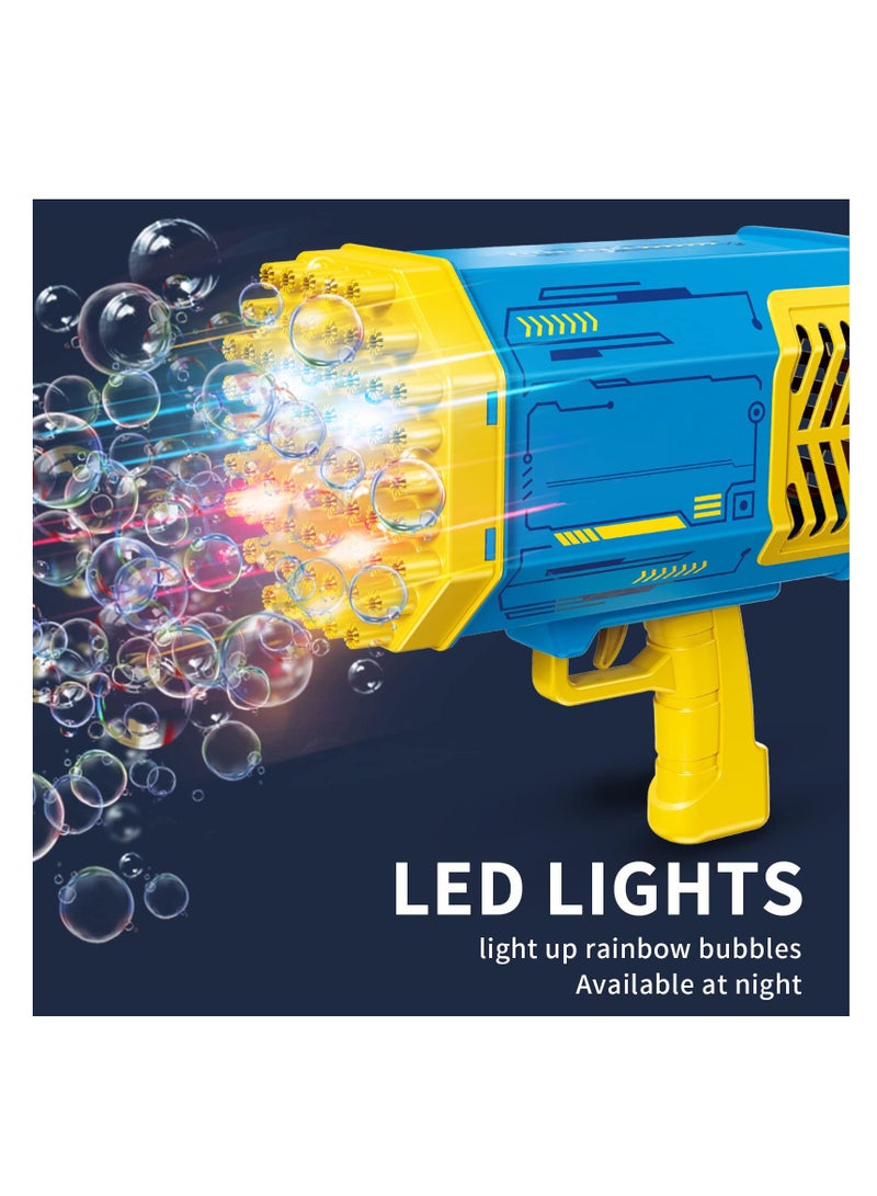 Excefore Bubble Machine 69 Hole Electric Huge Amount Bubble Maker Strong Tightness Bubble Blaster Bazooka Bubble Machine with Colorful Lights for Boys Girls Birthday Summer Outdoor Party Gift - Image 2