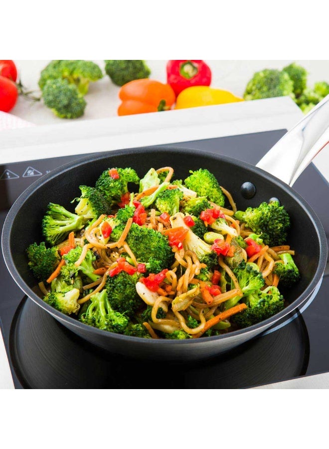 Restaurantware Met Lux 8 Inch Round Frying Pan, 1 Non-Stick Frying Pan - Induction Ready, Riveted Handle, Stainless Steel Fry Pan, Dishwashable, Cookware For Homes or Restaurants - Image 3