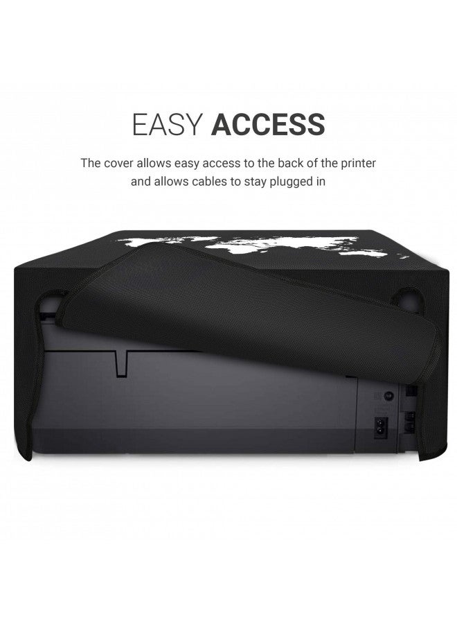 kwmobile Dust Cover Compatible with HP OfficeJet Pro 6000series - Printer Case - White/Black - Travel Outline - Image 1