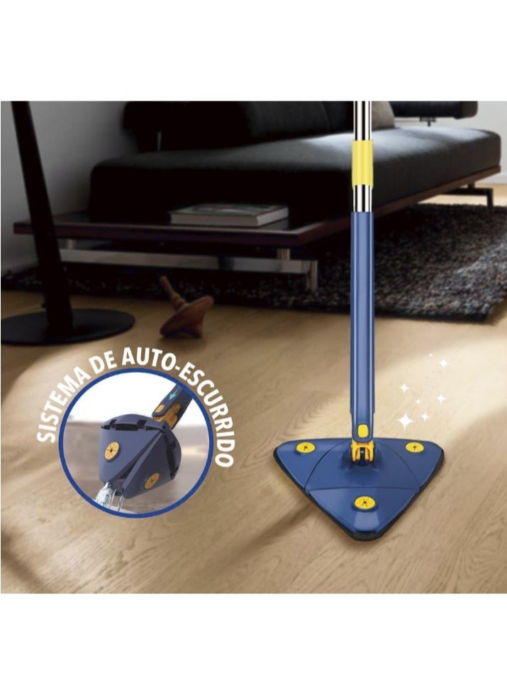 Denx 360° Rotatable Adjustable Reusable Triangle Mop with Long Handle  - Image 3