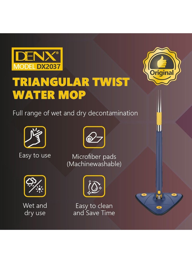 Denx 360° Rotatable Adjustable Reusable Triangle Mop with Long Handle  - Image 2