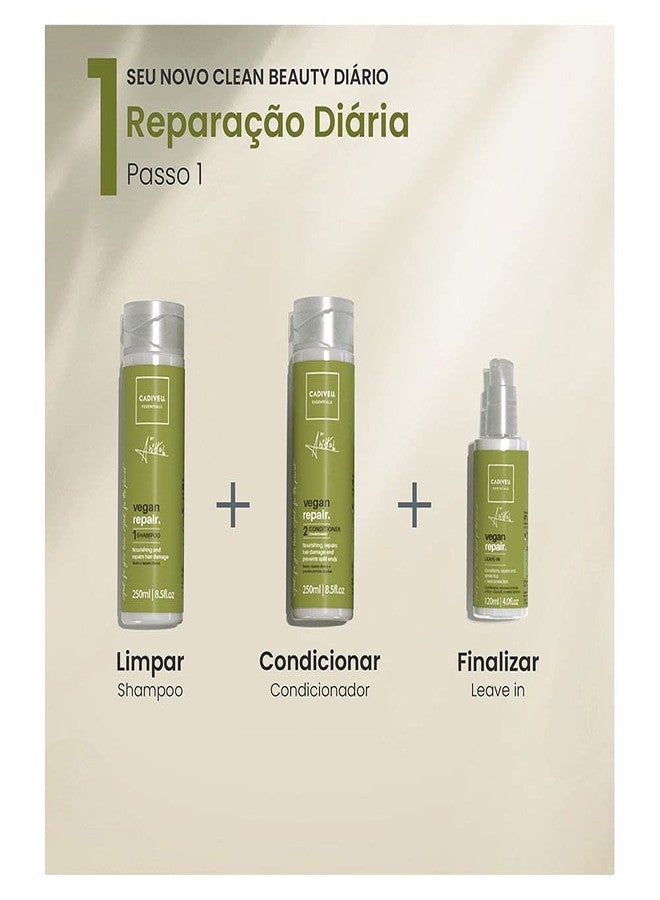 Cadiveu Essentials Vegan Repair by Anitta Shampoo And Conditioner Set (250ml Each). - Image 2