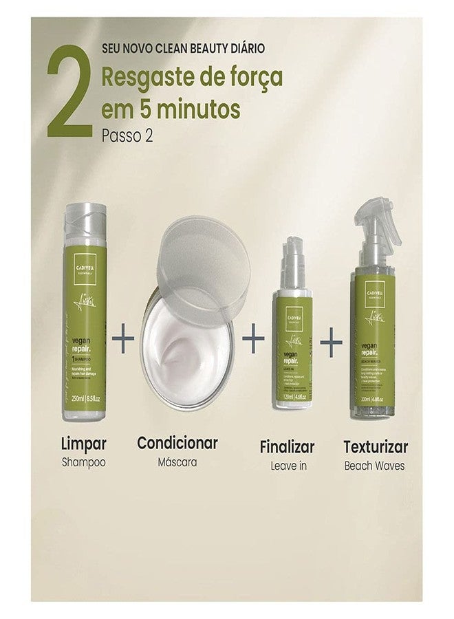 Cadiveu Essentials Vegan Repair by Anitta Shampoo And Conditioner Set (250ml Each). - Image 3
