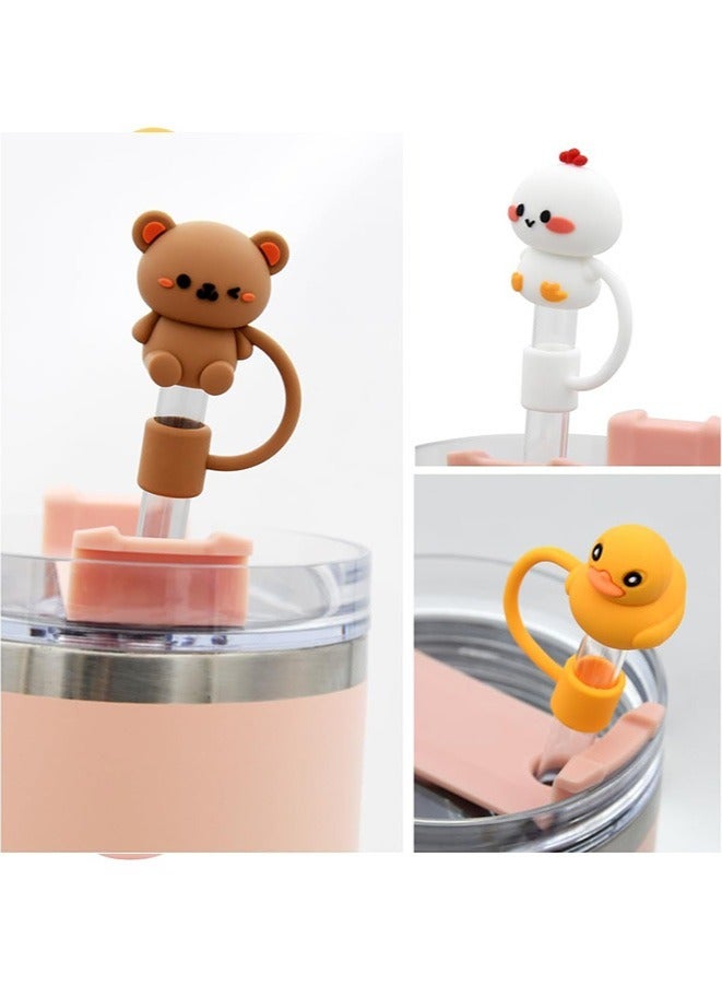 5Pcs Straw Cover Cap for Stanley Cup Silicone Straw Topper Compatible with 30&40 Oz Tumbler with Handle 10mm 0.4in Dust-Proof Reusable Straw Tips Lids  - Image 2