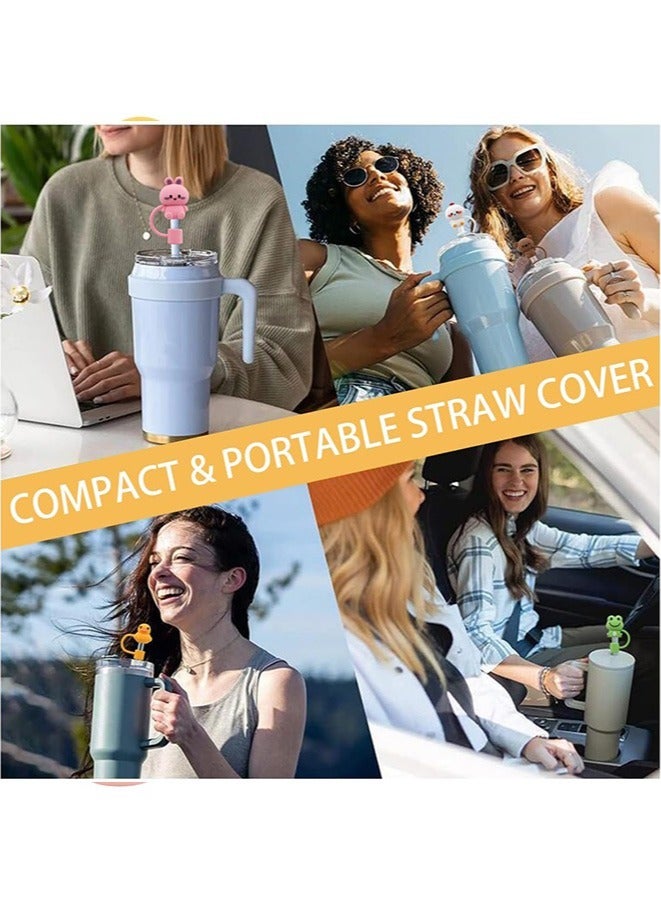 5Pcs Straw Cover Cap for Stanley Cup Silicone Straw Topper Compatible with 30&40 Oz Tumbler with Handle 10mm 0.4in Dust-Proof Reusable Straw Tips Lids  - Image 3