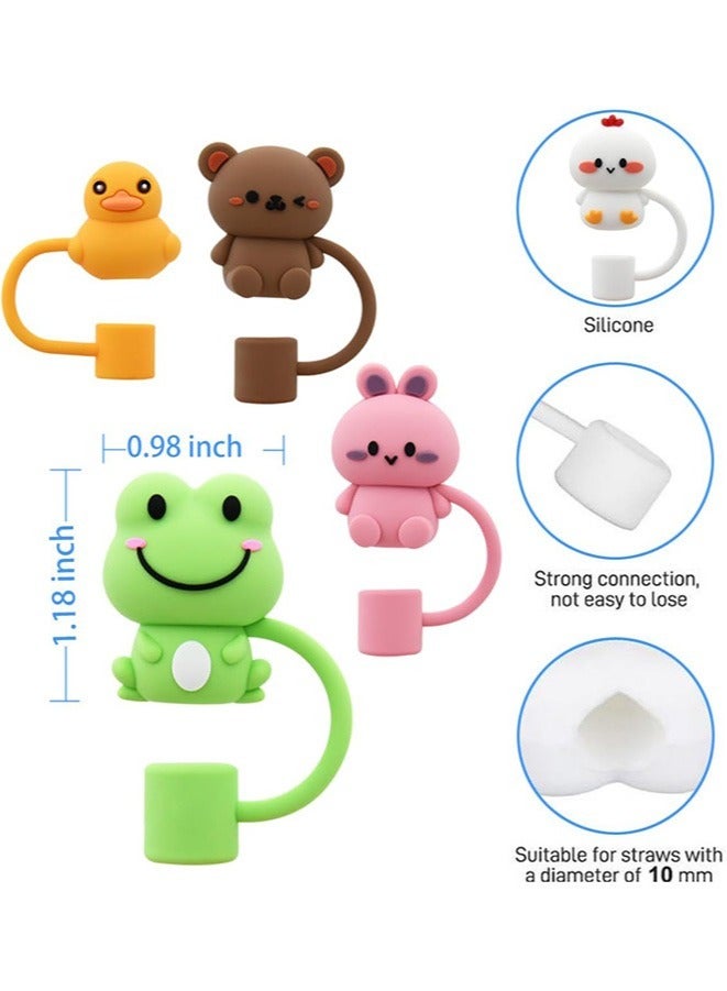5Pcs Straw Cover Cap for Stanley Cup Silicone Straw Topper Compatible with 30&40 Oz Tumbler with Handle 10mm 0.4in Dust-Proof Reusable Straw Tips Lids  - Image 4