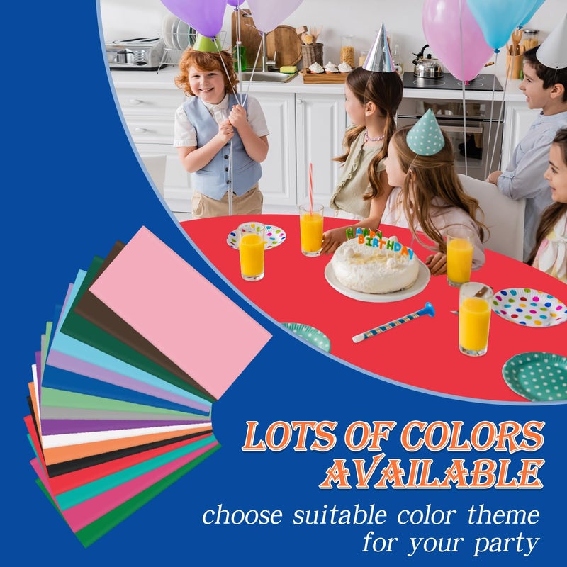 YSYJ 12 Pack Red 84 Inch Disposable Plastic Tablecloths Round Table Cloth Plastic Table Cover for Parties - Image 5