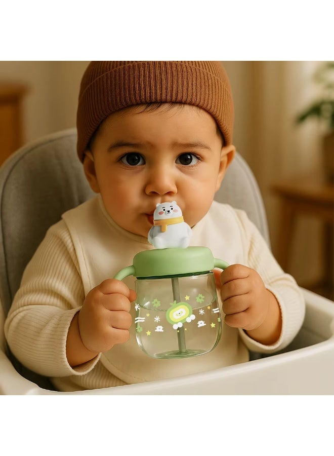 Baby Sippy Cup 310ml, BPA-Free, Tritan Food-Grade Plastic, Cute Cartoon Design for Infants & Kids – Juice, Milk & Water - Image 1