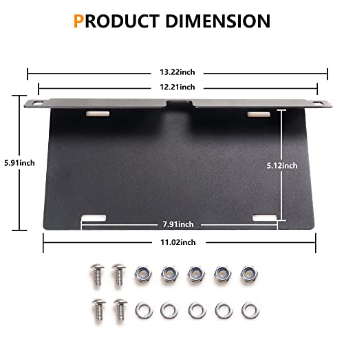 RERPRO إطار لوحة الترخيص الأمامي RERPRO لسيارة فورد برونكو 2021 2022 2023 2024 2025، ملحقات من سبائك الألمنيوم، حامل قوي لإطار لوحة الترخيص الأمامي، أسود - Image 5