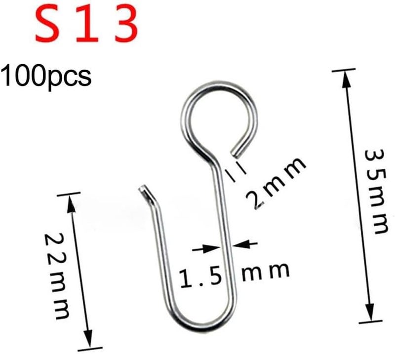 Silver Stainless Steel Curtain Hooks Rustproof Shower Track Hooks for Bathroom Bedroom Living Room - Image 3