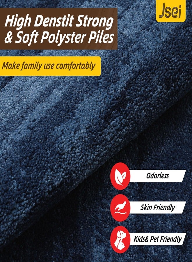 JSEI Dirt Trapper Door Mat 20"x32", Non-Slip Doormats Washable Entryway Mat, Welcome Floor Mat Absorbent Low Profile Dog Door Mats for Front Back Door, Wet Shoes & Paws, Blue - Image 4