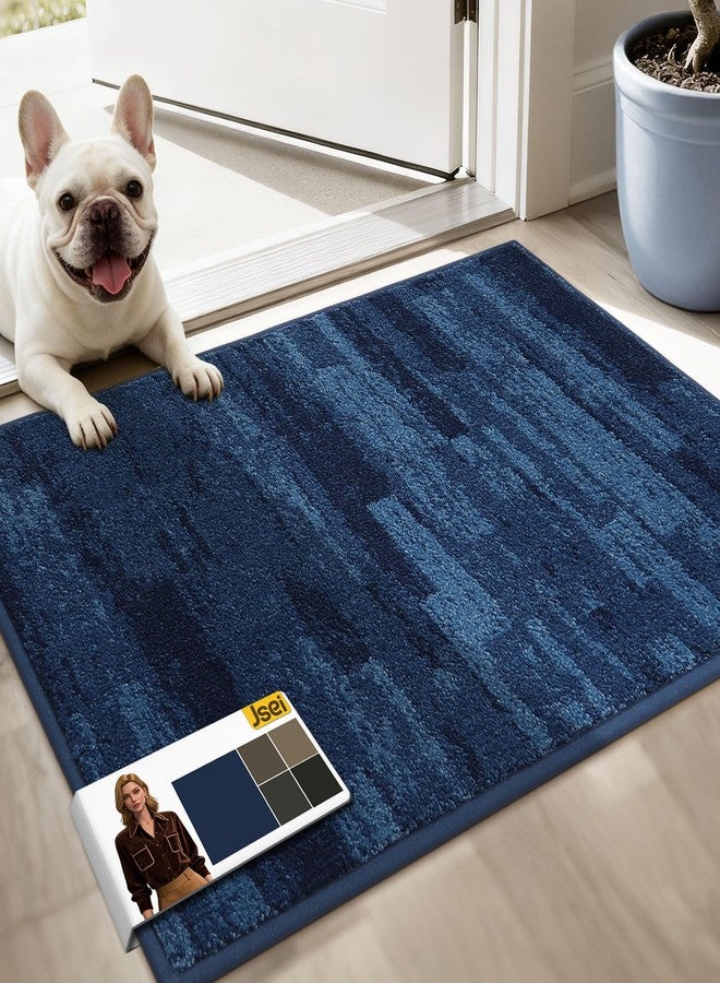 JSEI Dirt Trapper Door Mat 20"x32", Non-Slip Doormats Washable Entryway Mat, Welcome Floor Mat Absorbent Low Profile Dog Door Mats for Front Back Door, Wet Shoes & Paws, Blue - Image 1