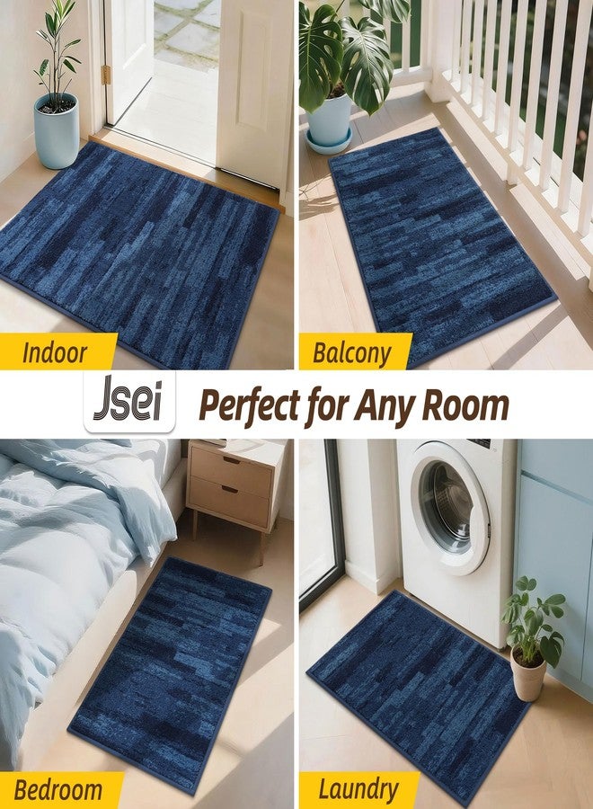 JSEI Dirt Trapper Door Mat 20"x32", Non-Slip Doormats Washable Entryway Mat, Welcome Floor Mat Absorbent Low Profile Dog Door Mats for Front Back Door, Wet Shoes & Paws, Blue - Image 3