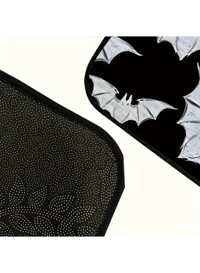 4 Pcs Bat Pattern Car Floor Mats Set Durable Polyester Full Coverage - Image 3