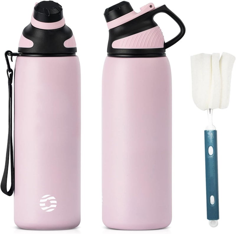 FjBottle Stainless Steel Water Bottle 600ml/800ml/1L/1.5L with Magnetic Lid, BPA Free Insulated Water Bottle, Sports Metal Water Bottle Hot&Cold Drinks Vacuum Flask Leak-Proof for Gym, Work, Travel - Image 1