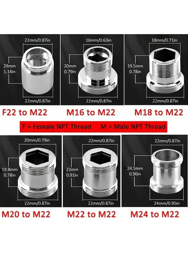 2 Pack M20 To M22 Brass Faucet Adapter Male To Male Thread For Sink Aerator - Image 4