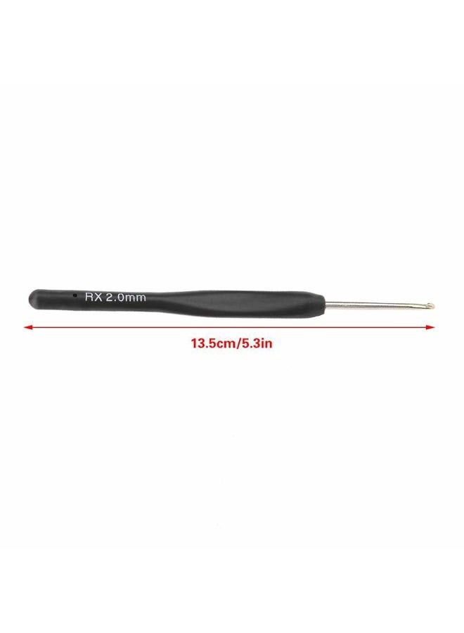 Hilitand 8Pcs Black Fine Soft Handle Crochet Hooks Set, 1mm 1.25mm 1.5mm 1.75mm 2mm 2.25mm 2.5mm 2.75mm Plastic Knitting Crochet Hooks Ergonomic - Image 2