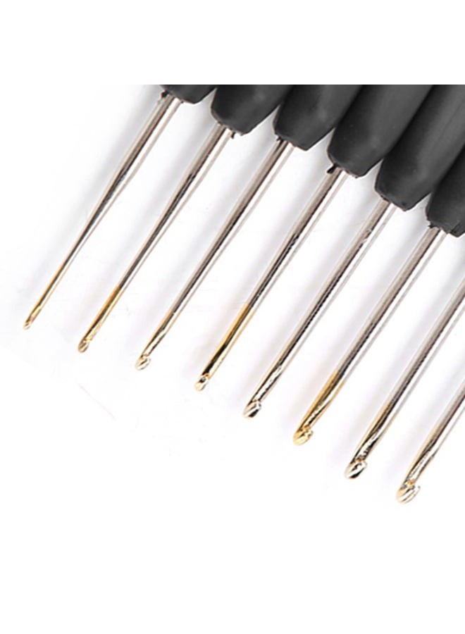 Hilitand 8Pcs Black Fine Soft Handle Crochet Hooks Set, 1mm 1.25mm 1.5mm 1.75mm 2mm 2.25mm 2.5mm 2.75mm Plastic Knitting Crochet Hooks Ergonomic - Image 5