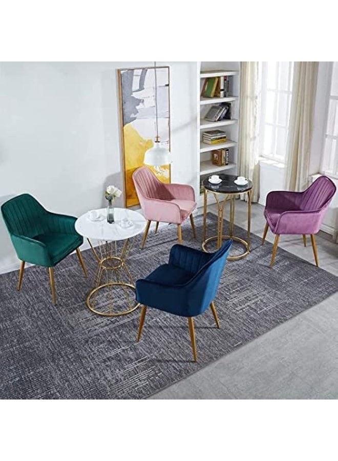 Comfynest Velvet Upholstered Kitchen Chair with Thick Cushions and Metal Legs – Perfect Armchair for Dining and Living Room (Pink)  - Image 2