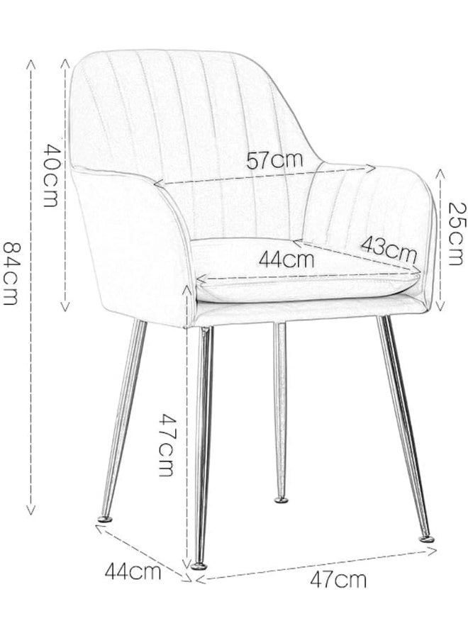 Comfynest Velvet Upholstered Kitchen Chair with Thick Cushions and Metal Legs – Perfect Armchair for Dining and Living Room (Pink)  - Image 3