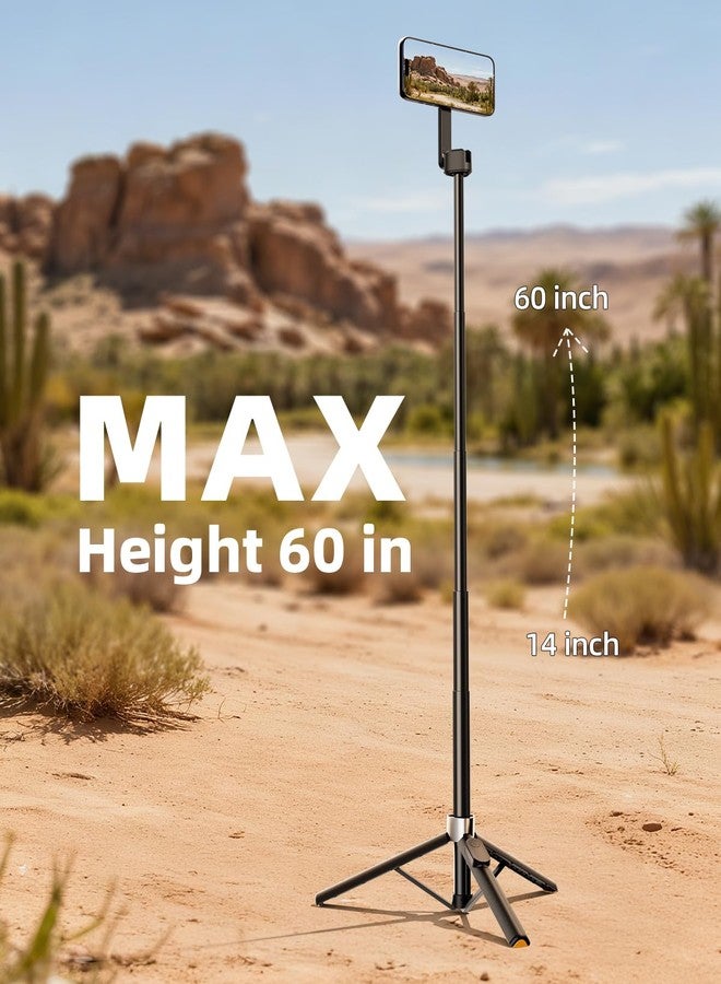 TODI 60" Magnetic Tripod for iPhone,Mini Magnetic Selfie Stick Magnetic Selfie Stick Compatible with iPhone 12-17 Series with Metal Ring - Image 4