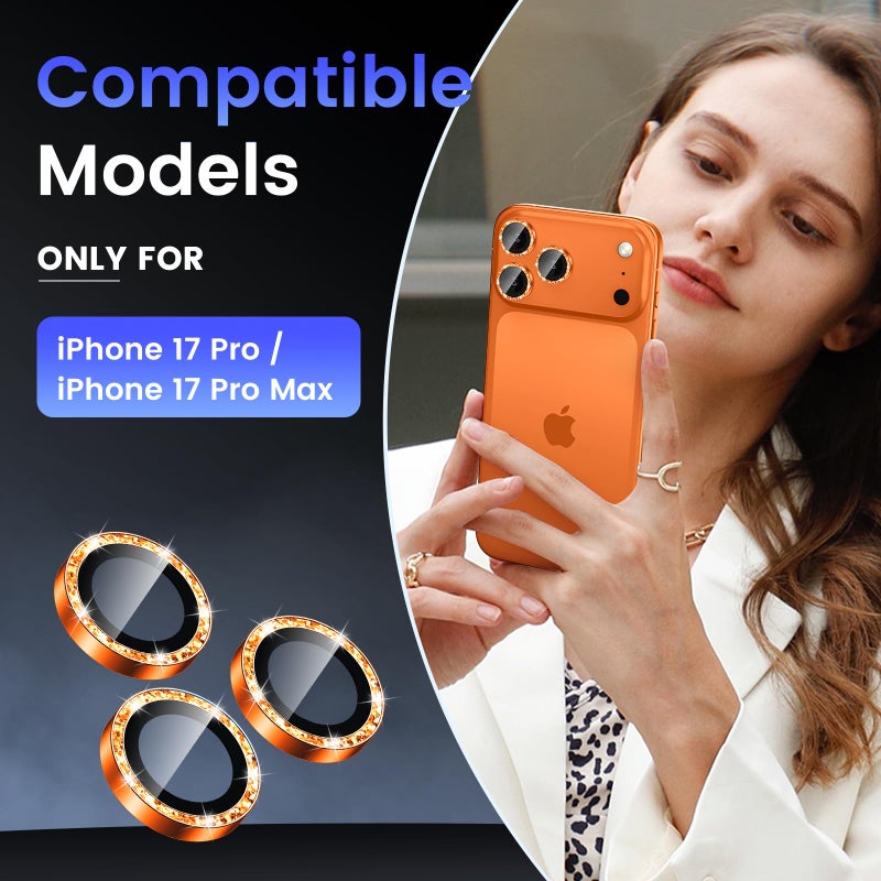Tensea Camera Lens Protector Compatible for iPhone 17 Pro Max/17 Pro, Metal Aluminum Alloy Tempered Glass Cover Camera Screen Protector Accessories, Case Friendly - Image 2