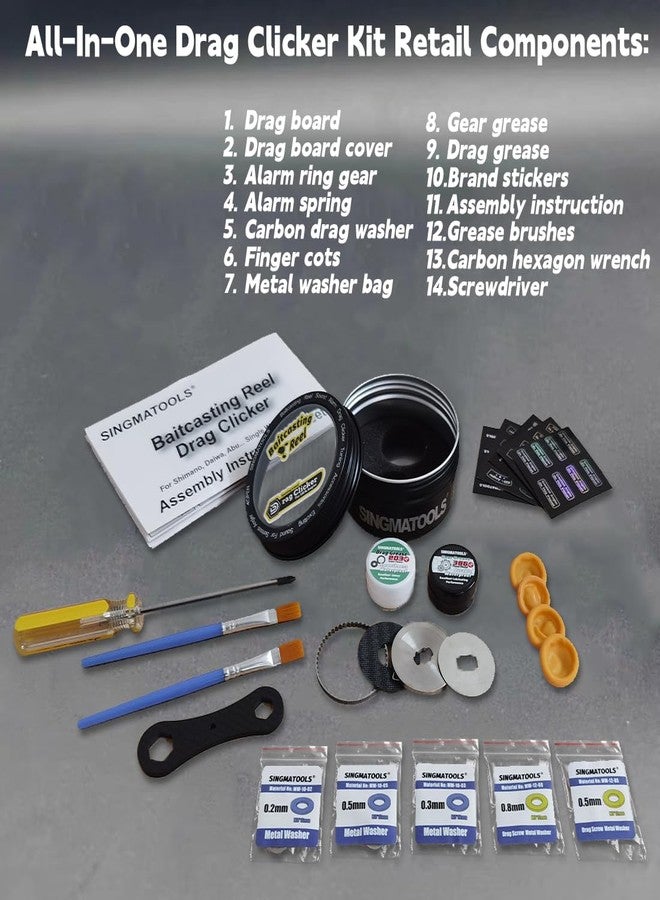 SINGMATOOLS Baitcasting Reel Drag Clicker Kit for Shimano Reel Curado, Scorp. MD, Tranx, Antares Aderbaren DAIWA Fishing Tackle Replacement Tunning Upgrade Accessories (Clicker for 19 Antares/22 Exsence DC) - Image 4