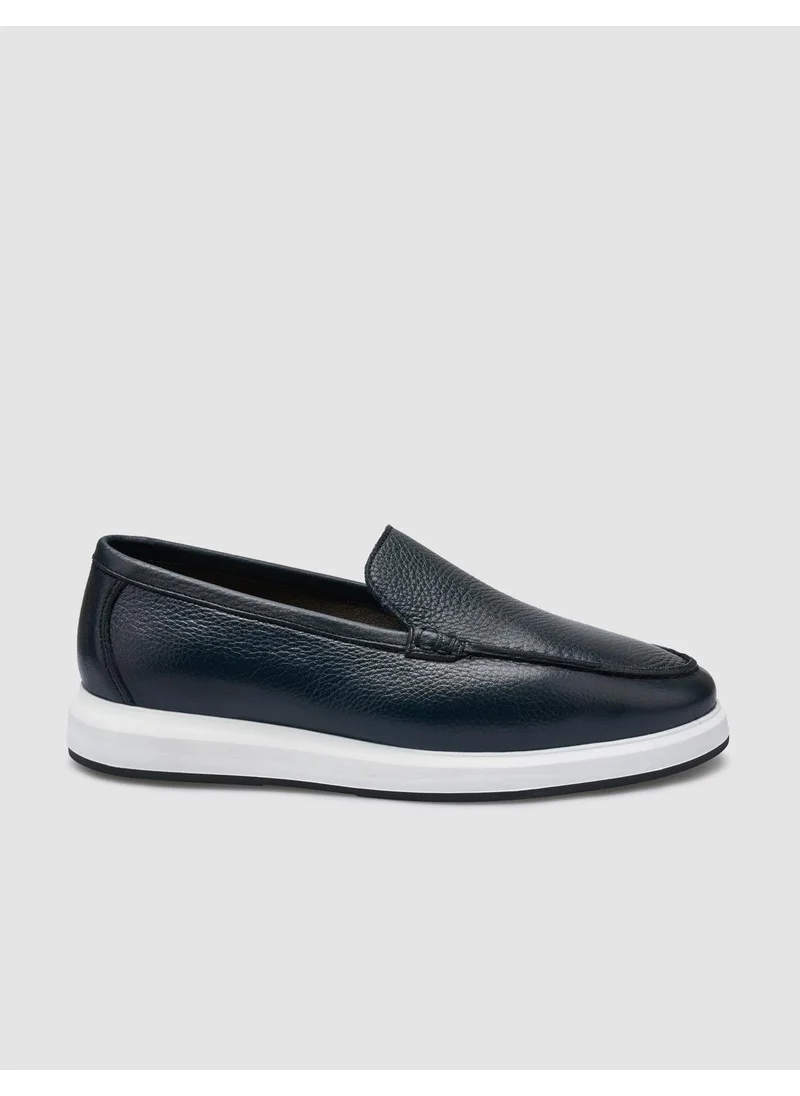 Cabani Leather Navy Blue Men's Casual Shoes
