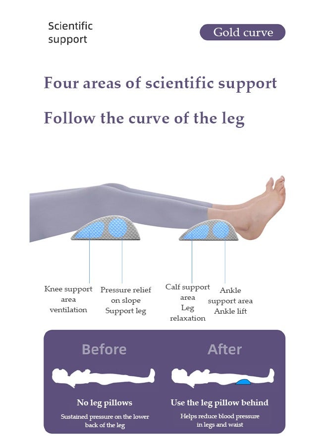 DUNISO Foot Rest Under Desk, high rebound sponge leg pillows, ergonomic knee pillows, removable and washable, suitable for offices, leisure, cars, airplanes, 58 * 36.5 * 5cm,grey  - Image 4