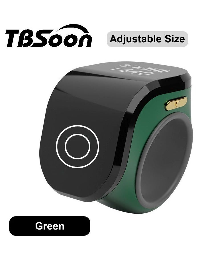Large Screen Prayer Smart Ring, Lucky Ring, Smart Tasbih Beads Ring, Large Battery, Large OLED Display, with Prayer Counters, Fashionable, Cool, Perfect for Daily Wear and Gift Giving, Man and Women Samrt Ring, TBSoon iQIBLA Zikr Ring - Image 1