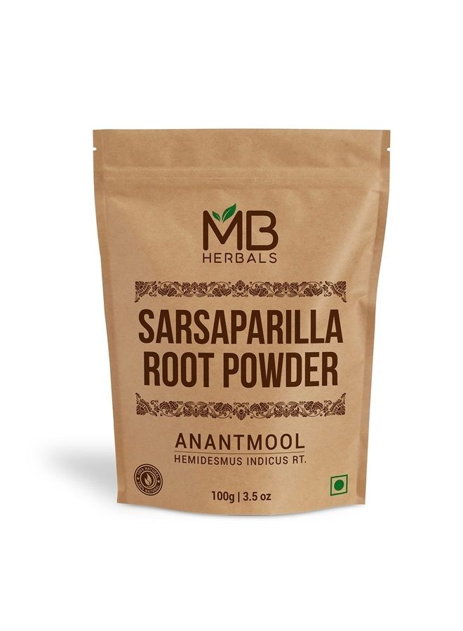 MB Herbals مسحوق جذر السارساباريلا 100 جرام (3.5 أونصة) | مسحوق أنانتمول | مسحوق جذر هيميديموس إنديكوس - Image 1