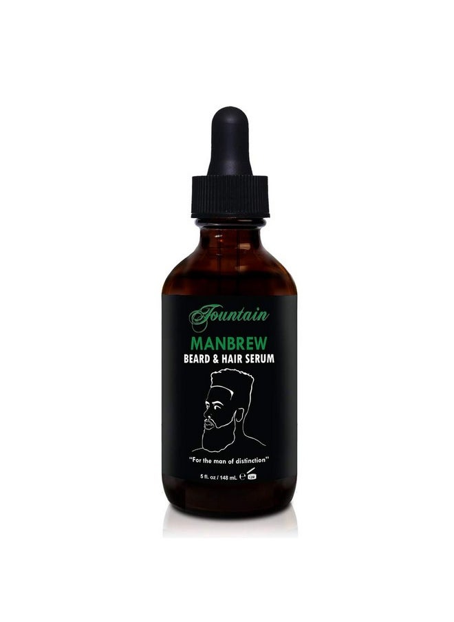 FOUNTAIN Manbrew Beard Growth Oil For Men Bald Spot Treatment Mustache Grooming Leavein Conditioner Beardruff Jamaican Black Castor Oil 5 Fl Oz  - Image 1