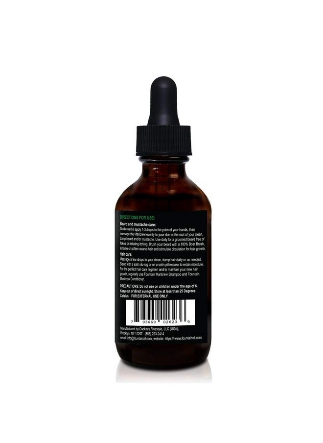 FOUNTAIN Manbrew Beard Growth Oil For Men Bald Spot Treatment Mustache Grooming Leavein Conditioner Beardruff Jamaican Black Castor Oil 5 Fl Oz  - Image 3