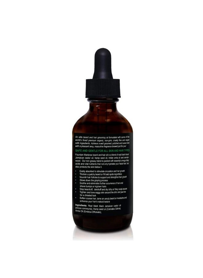 FOUNTAIN Manbrew Beard Growth Oil For Men Bald Spot Treatment Mustache Grooming Leavein Conditioner Beardruff Jamaican Black Castor Oil 5 Fl Oz  - Image 2