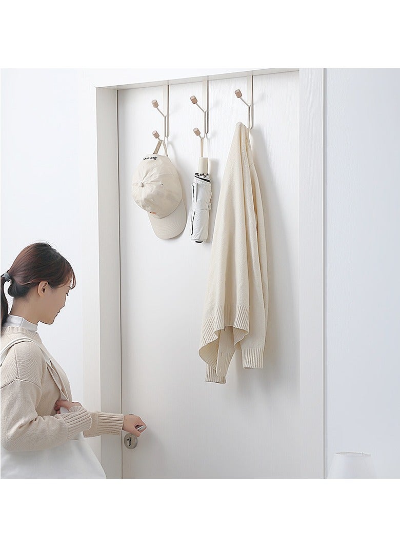 MIXDE Over The Door Hooks,3-Piece Sturdy Metal Over Door Wooden Hooks Organizer Rack For Hanging Coats Hats Robes Towels - Image 4
