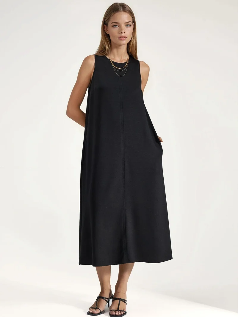 هيكاب Modal Touch Relaxed Fit Midi Dress with Pockets