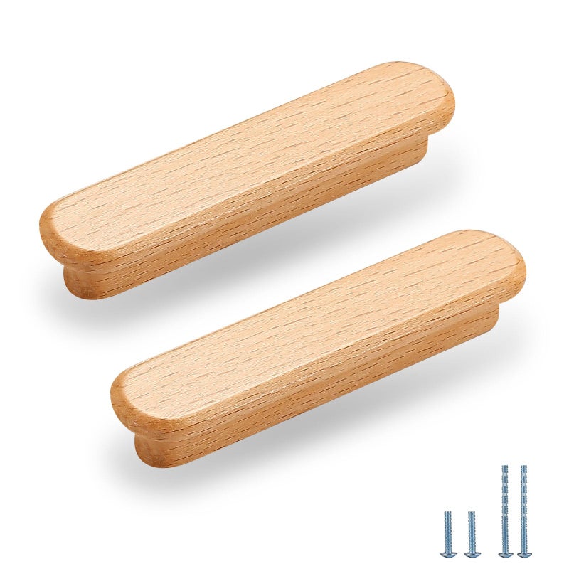 Evionlin Log Wood252 in 6 pcs Wood Drawer Knobs Pulls Handles Kitchen Cabinets Furniture Dresser Wardrobe Cupboard Drawer Knobs Pulls Handle - Image 2