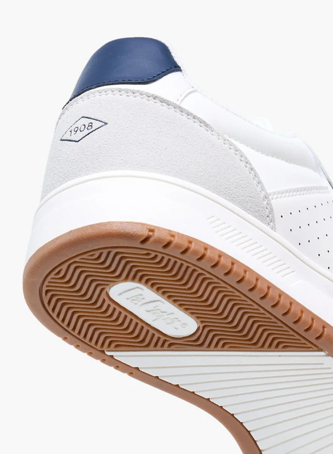 لي كوبر Men's Perforated Panelled Lace-Up Sneakers