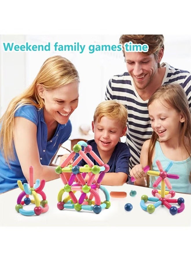 YIJIA HOME GOODS 42-Piece Magnetic Building Stick Blocks  Of Changeable Puzzle  - Image 4