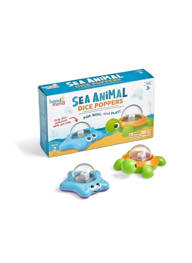hand2mind Sea Animals Dice Poppers Math Dice Popper Game Replacement Dice Roller Dice Games For Kids Board Game Accessories Family Game Night Kids Travel Activity Fun Classroom Games (Set Of 2) - Image 2