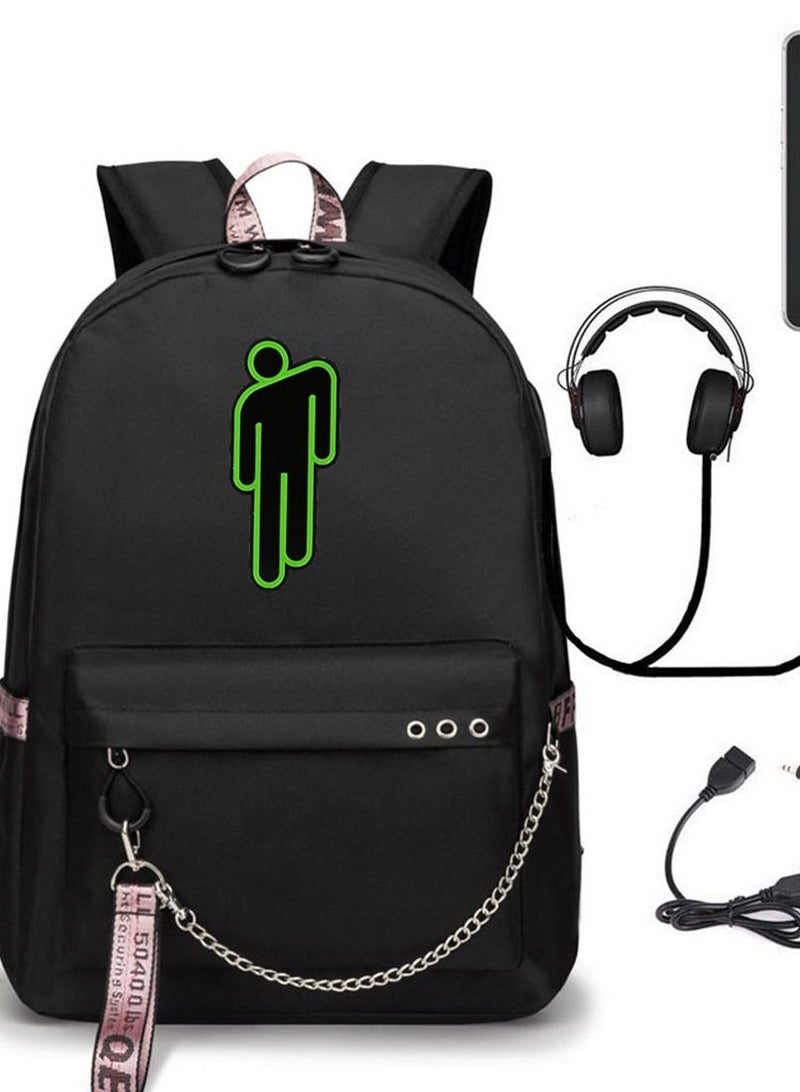 general Billie Eilish Backpack  with USB Charging Port