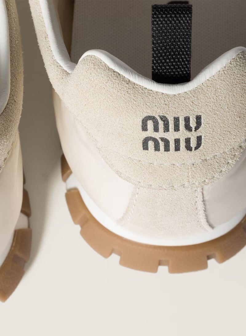 مياو مياو حذاء رياضي من القماش التقني والجلد المدبوغ - Image 3