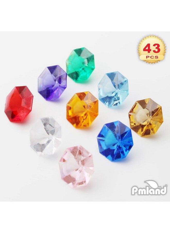 PMLAND جواهر وأحجار كريمة وترصيعات أكريليك مُخصصة للألماس الكبير 40+ قطعة بألوان متنوعة  - Image 4